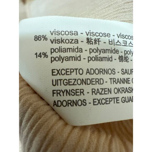 NEW Zara Beige Tan Asymmetrical Cami V Neck Lace One Shoulder Blouse Top Size S - Picture 7 of 7